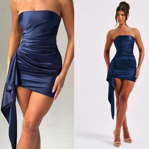 Mini Blue Satin Dress